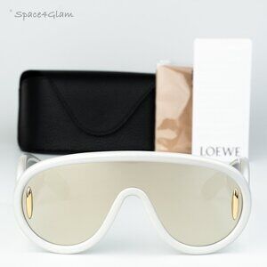Loewe Men Sunglasses Light Grey Gold Mirror Shield LW40108I 24C NEW AUTHENTIC